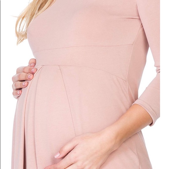 Women's 3/4 SLV Front Pleated Maternity Top - Picture 6 of 6